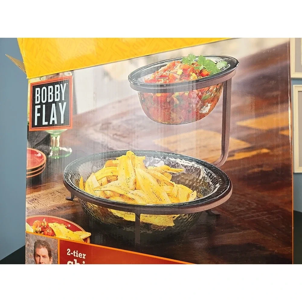 Bobby‎ Flay 2 Tier Chip & Dip Server 10